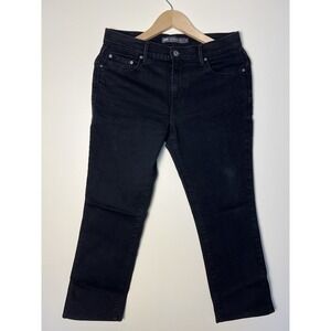 Levi's 505 Womens Straight Leg Pants size 6 Black Mid-Rise Ankle Crop Goth Y2K‎